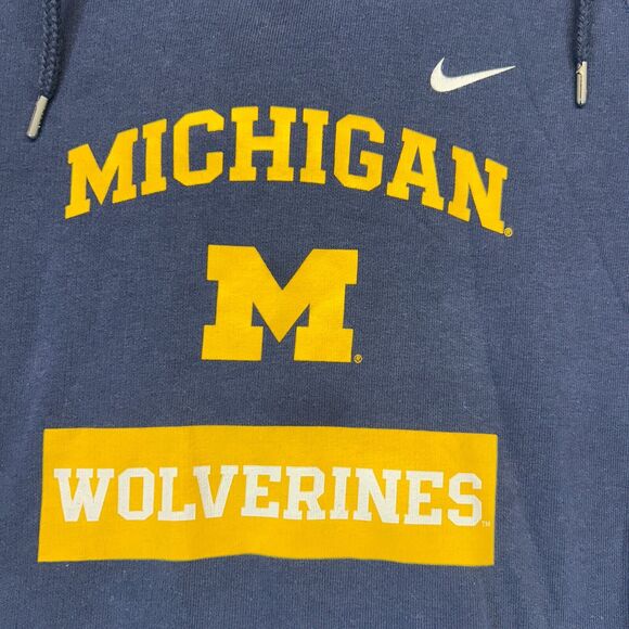 Michigan Wolverines Nike Hoodie Women's Medium Cowl Neck Pullover Navy - Picture 3 of 12